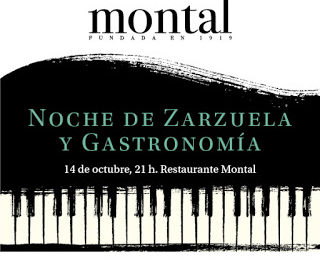 Cena especial “Noche de Zarzuela y gastronomía” (sábado, 14)