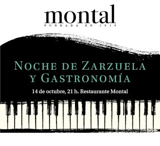 Cena especial “Noche de Zarzuela y gastronomía” (sábado, 14)