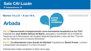 Charla sobre trastornos de la conducta alimentaria (martes, 14)