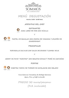 BARBASTRO. Menú degustación en RESTAURANTE SOMMOS (invierno)