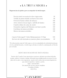 Menú degustación de trufa (febrero)