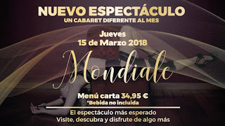 Cena con espectáculo de cabaret (jueves, 15)