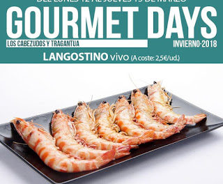 Gourmets Days en LOS CABEZUDOS y TRAGANTÚA con langostino vivo (del 12 al 15 de marzo)