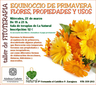 Taller de fitoterapia en LA NATURAL (miércoles, 21)