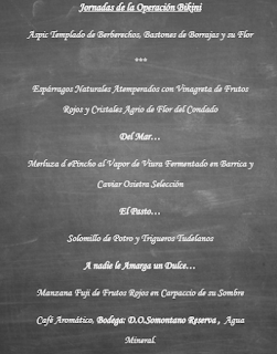 Menú degustación “Operación bikini” (abril)