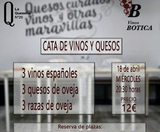 Degustación de vino y queso (miércoles, 18)