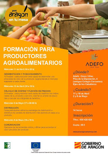 EJEA DE LOS CABALLEROS. Formación para productores agroalimentarios (11 y 18 de abril; 2 y 9 de mayo)