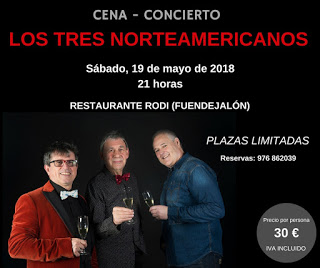 FUENDEJALÓN. Cena concierto en el restaurante RODI (sábado, 19)