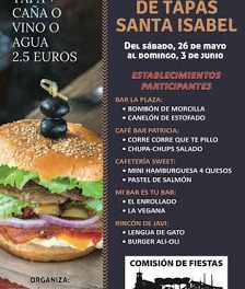 Concurso de tapas en Santa Isabel (del sábado, 26, al domingo, 3 de junio)