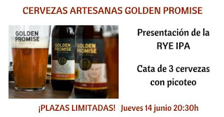 Cata de cervezas artesanas Golden Promise (jueves, 14)