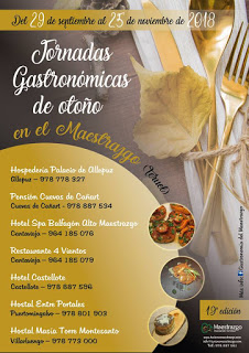 MAESTRAZGO. XIX Jornadas Gastronómicas de otoño (hasta el 25 de noviembre)