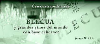 Blecua y grandes vinos con cabernet, cena en ABSINTHIUM (jueves, 20)