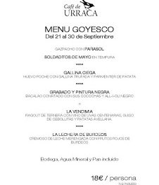 Jornadas sobre Goya en CAFÉ DE URRACA (hasta el 30 de septiembre)