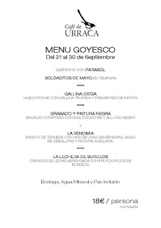 Jornadas sobre Goya en CAFÉ DE URRACA (hasta el 30 de septiembre)