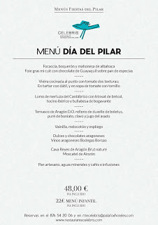 Menú especial del Día del Pilar en Celebris (viernes, 12)