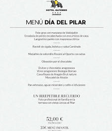 Menú especial del Día del Pilar en el Hotel Alfonso (viernes, 12)