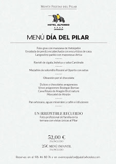 Menú especial del Día del Pilar en el Hotel Alfonso (viernes, 12)