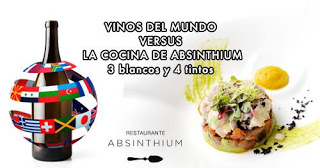 Vinos del mundo vs la cocina de ABSINTHIUM (jueves, 13)