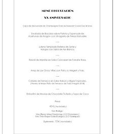 Menú XX Aniversario en EL FORO, por 40 euros (hasta fin de año)
