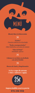 Cena especial de Halloween (miércoles, 31)