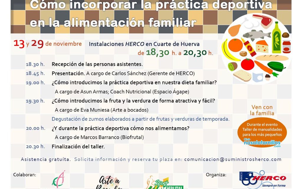 CUARTE. Seminario ‘Cómo incorporar la práctica deportiva a la alimentación familiar’ (jueves, 29)