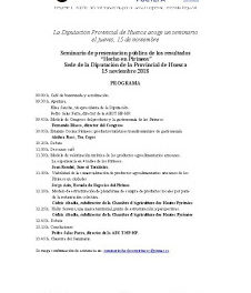 HUESCA. Seminario de difusión de los resultados del proyecto Hecho en los Pirineos (jueves, 15)