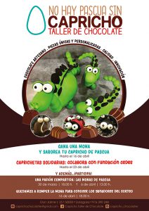 Cartel Capricho de Pascua Monas de chocolate visita a Pastelería Capricho