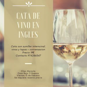 Cata de vino en ingles en Chez Marzola en Huesca