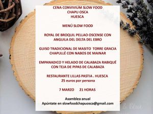 Cena Slow food 7 Marzo 2019