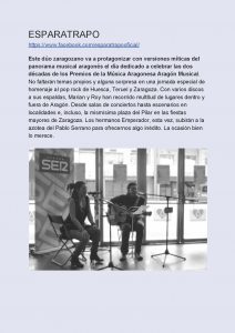 Ciclo Aragón Musical Azotea Primavera 2019 Azotea de las estrellas Esparatrapo