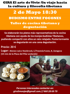 Cartel Taller de cocina tibetana 