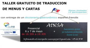 Taller gratuito de traducción de menús y cartas