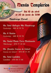 Cartel Menús Templarios del Maestrazgo 2019