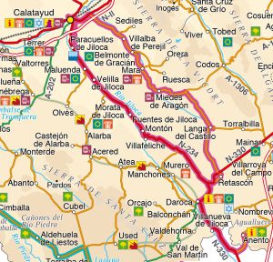 Mapa ruta 4 provincia Zaragoza