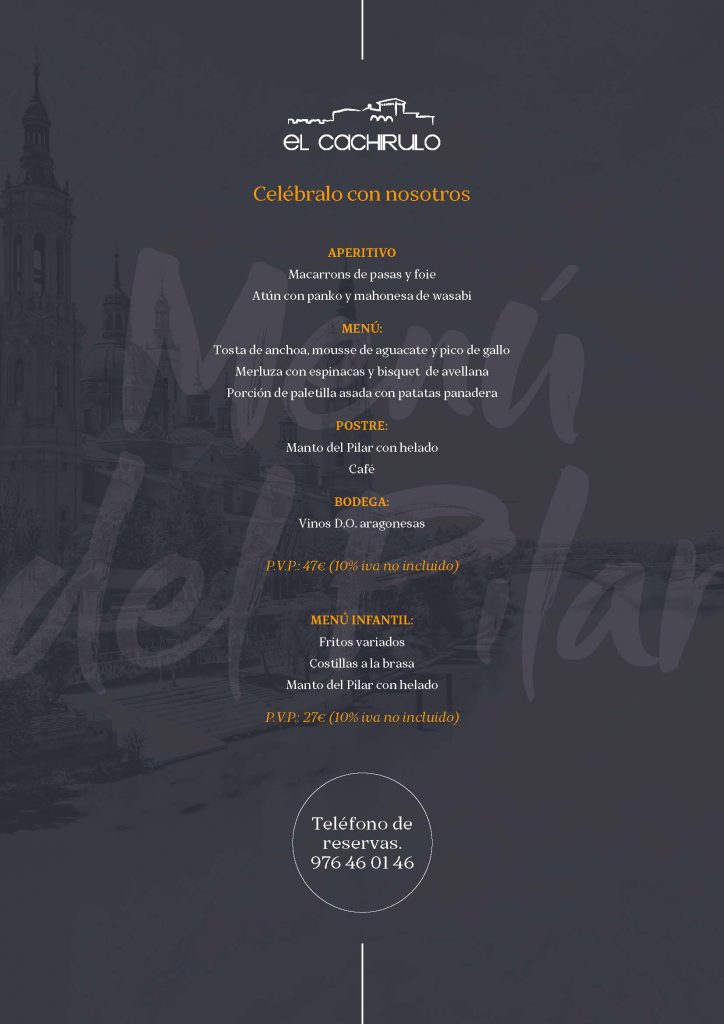 Cachirulo Menú Pilar 2019