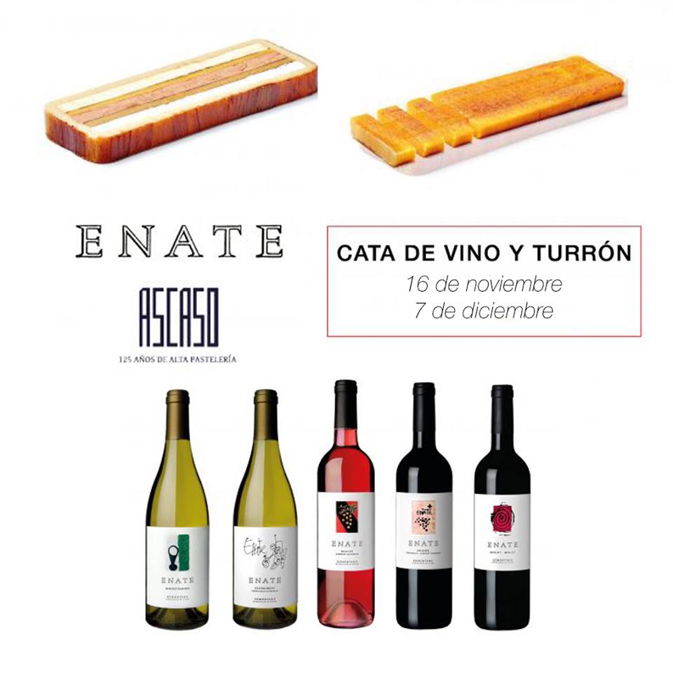 Cata de vino Enate y turrón Ascaso