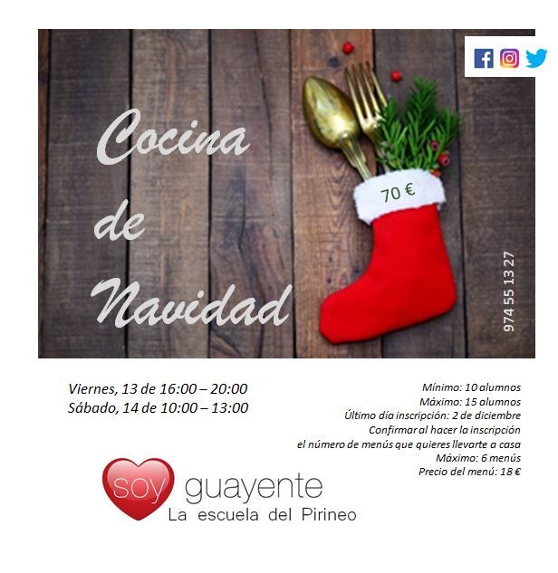 Curso de cocina de Navidad