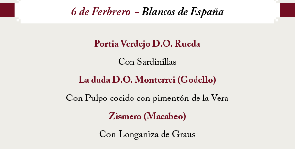 Cata de vinos blancos de España