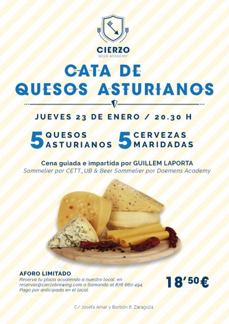 Cata de cerveza y queso en Cierzo