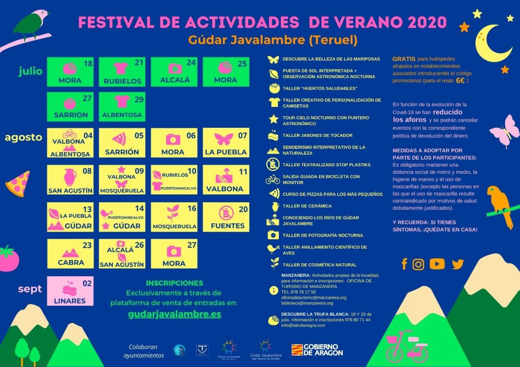 CARTEL EXPERIENCIAS TURISMO VERANO GÚDAR JAVALAMBRE 2020