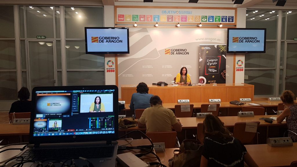 La directora general de Promoción e Innovación Agroalimentaria, Carmen Urbano, durante la rueda de prensa celebrada en el Edificio Pignatelli.