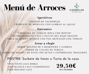 2020 Menu de arroces Candelas 2020