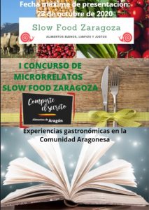 cartel I concurso microrrelatos slow food zaragoza