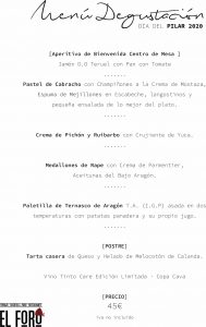 Menú Pilar Foro 2020