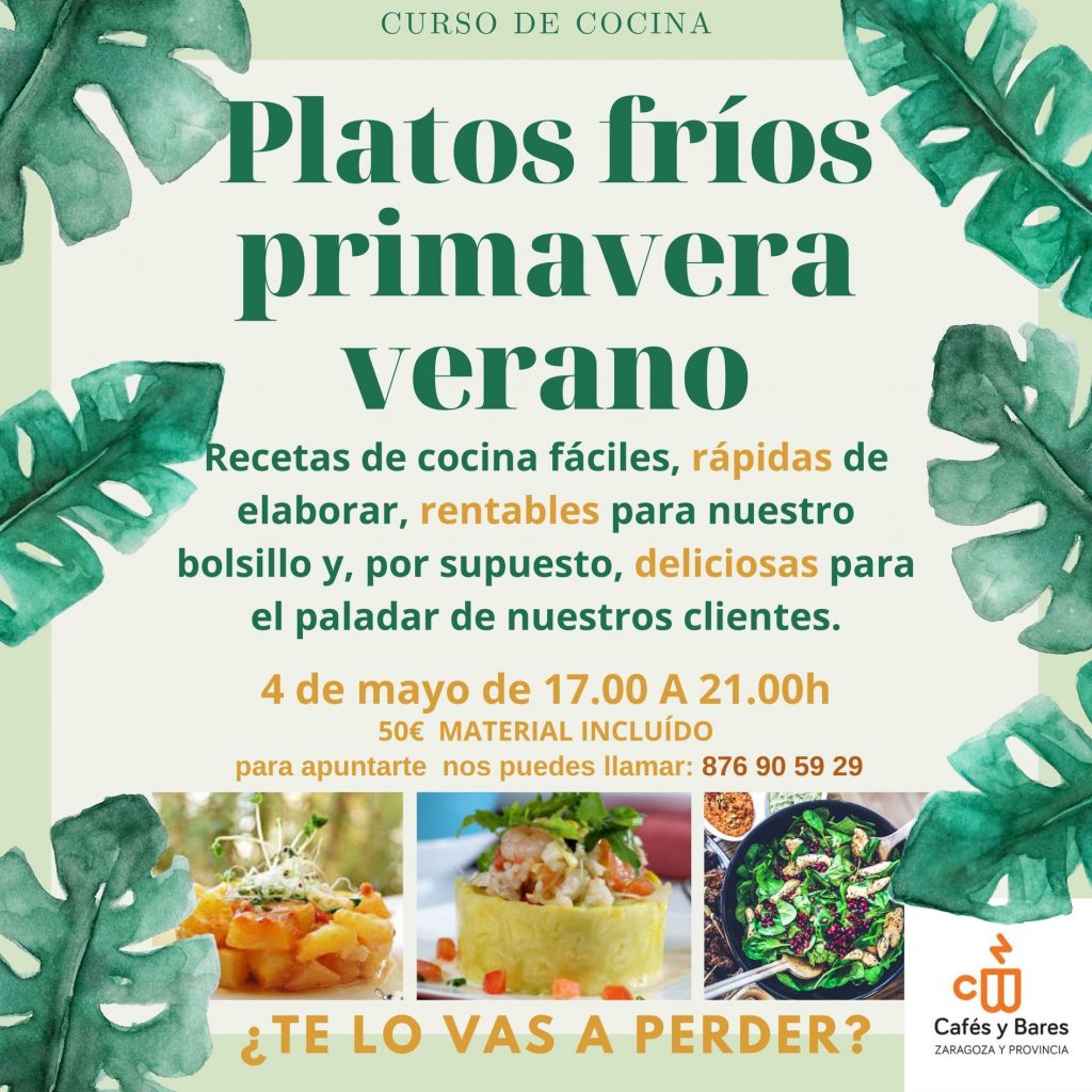 Curso de platos fríos  - Cafés y bares