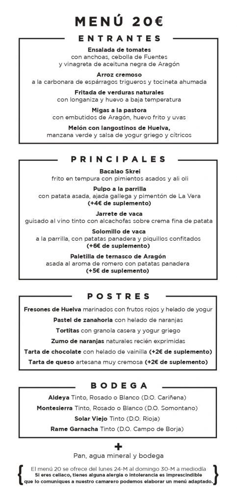 Menú Parrilla Albarracín 