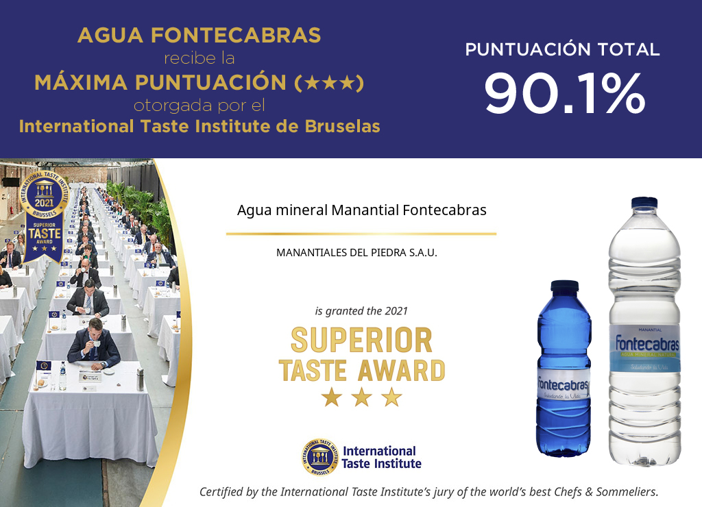 Agua mineral Manantial Fontecabras 2021 SUPERIOR TASTE