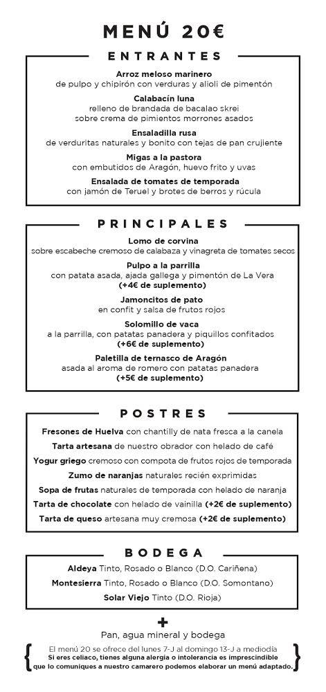 Menú Parrilla Albarracín 