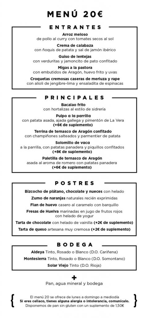 Menú Albarracin enero