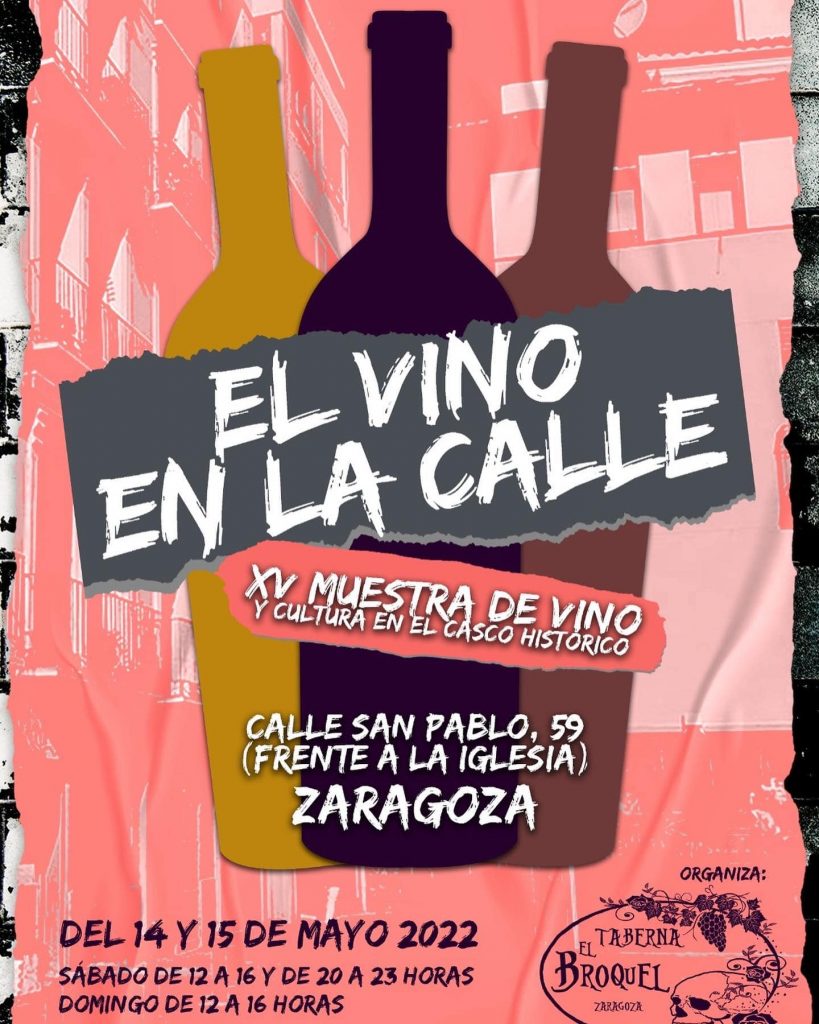 Cartel vino en la calle